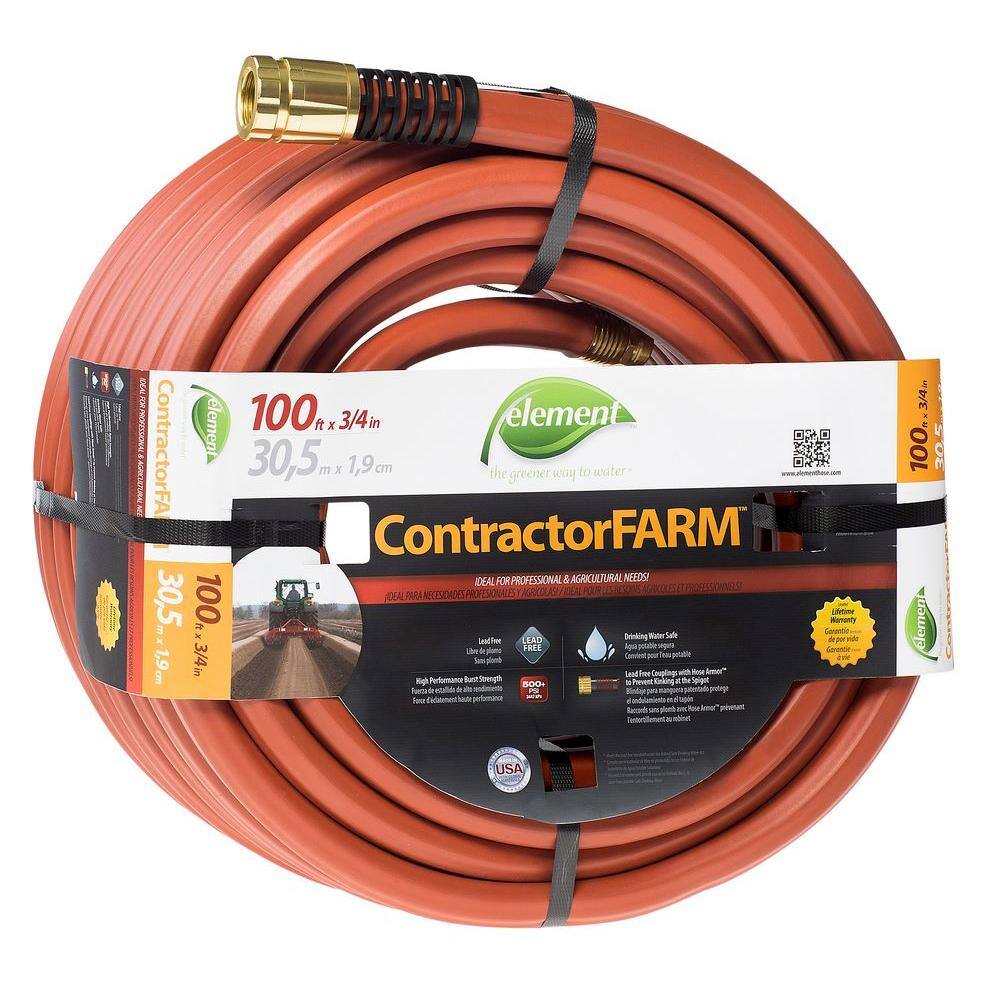 Element CELCF34100 ContractorFarm 3 4 in. x 100 ft. Heavy Duty Contractor Water Hose1