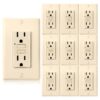 Faith GLS-15A-IV-10 15 Amp 125-Volt GFCI Duplex Outlet, GFI Receptacle with Indicator Light, Wall Plate Included, Ivory (10-Pack)