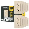 Faith GLS-20ATR-IV-10 20-Amp 125-Volt GFCI Duplex Tamper Resistant Outlet, GFI Receptacle with Indicator Light and Wall Plate, Ivory (10-Pack)