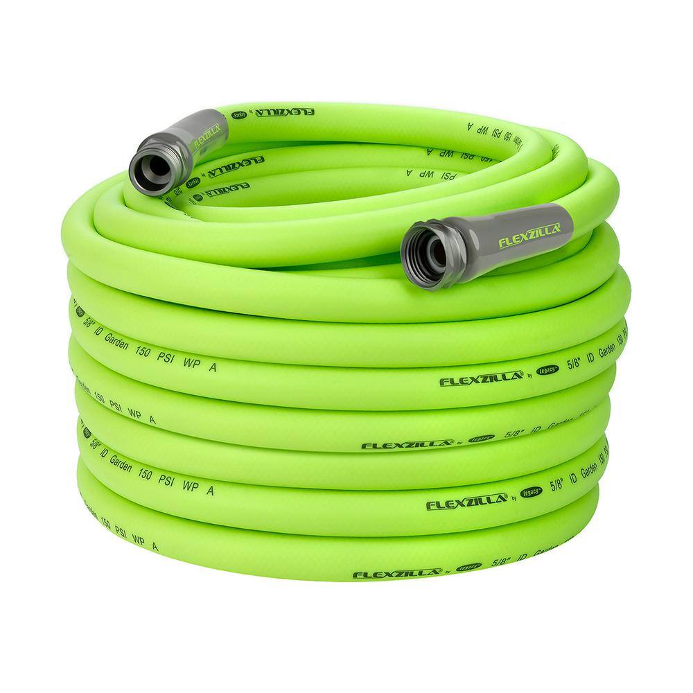 Flexzilla HFZG5100YW-E 5 8 in. x 100 ft. ZillaGreen Garden Hose with 3 4 in. GHT Fittings Flexzilla HFZG5100YW-E 5/8 in. x 100 ft. ZillaGreen Garden Hose with 3/4 in. GHT Fittings