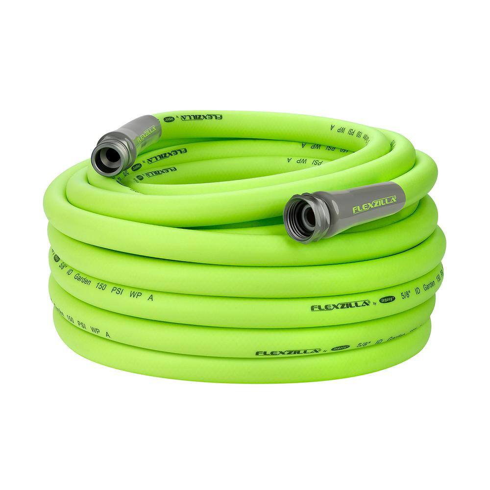 Flexzilla HFZG575YW-E 5 8 in. x 75 ft. Garden Hose with 3 4 in. GHT Fittings Flexzilla HFZG575YW-E 5/8 in. x 75 ft. Garden Hose with 3/4 in. GHT Fittings