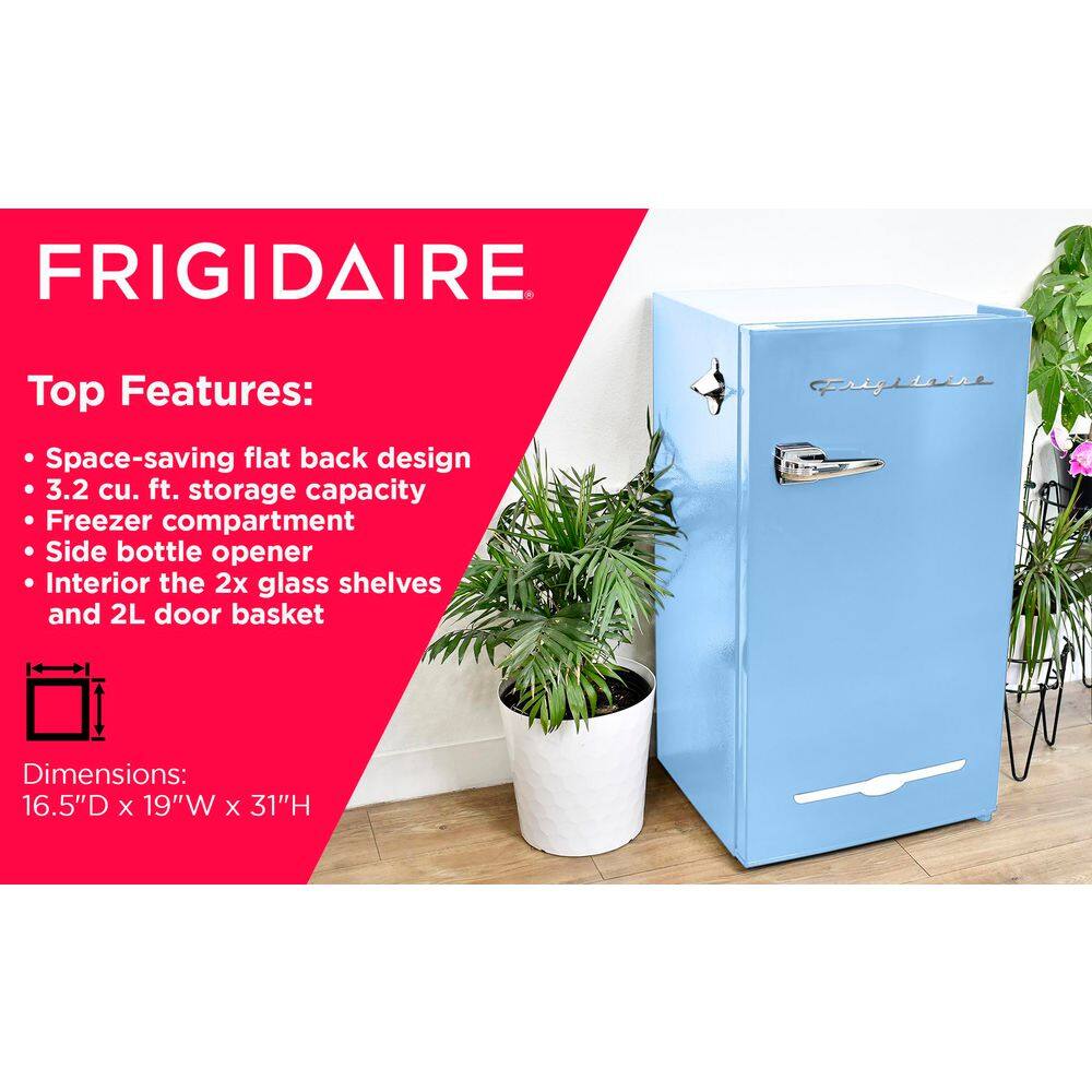 Frigidaire EFR376-BLUE 3.2 cu. ft. Retro Vintage Compact Mini Fridge in Blue5