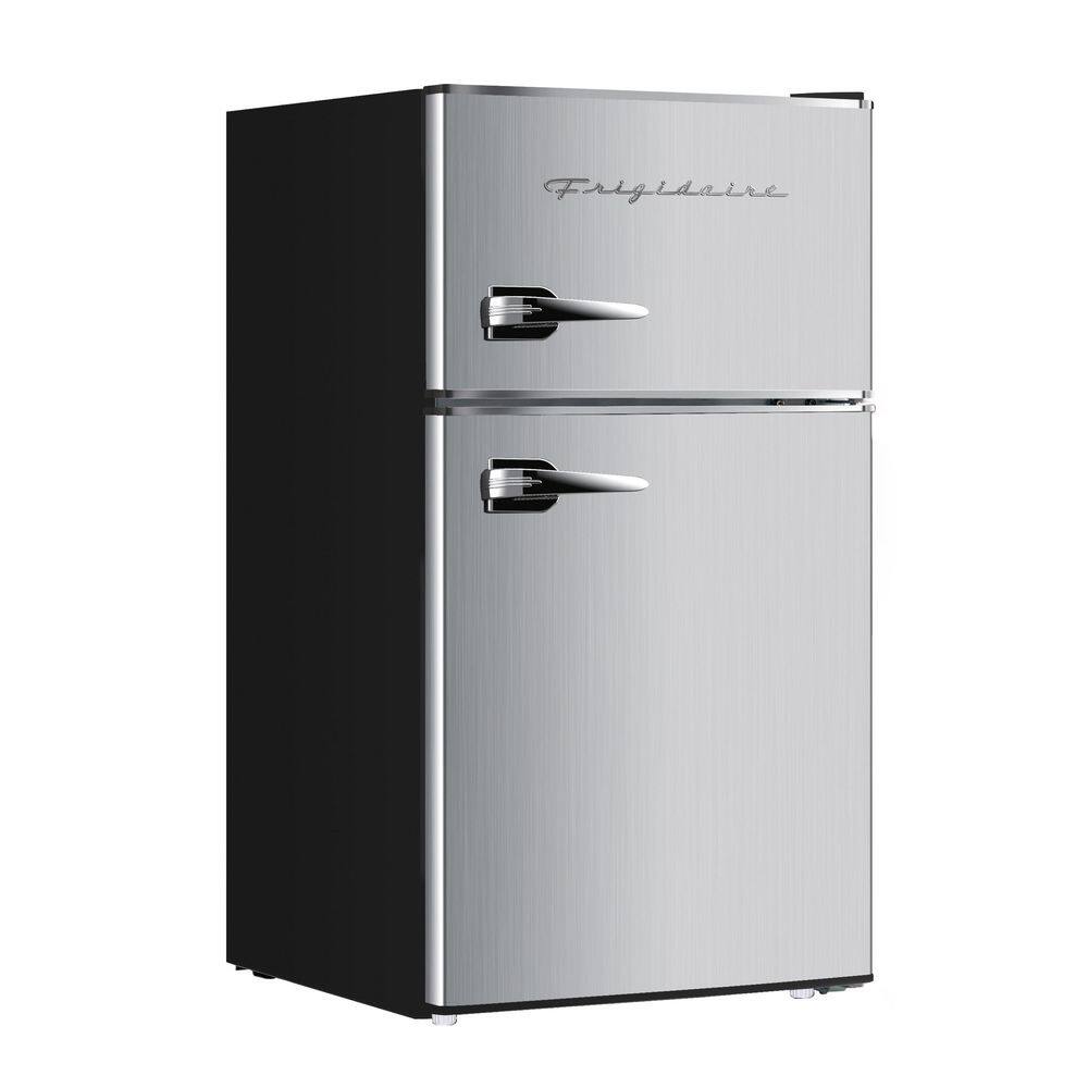Frigidaire EFR391 3.2 cu. ft. Retro 2-Door Mini Refrigerator in Platinum Design with Top Freezer2