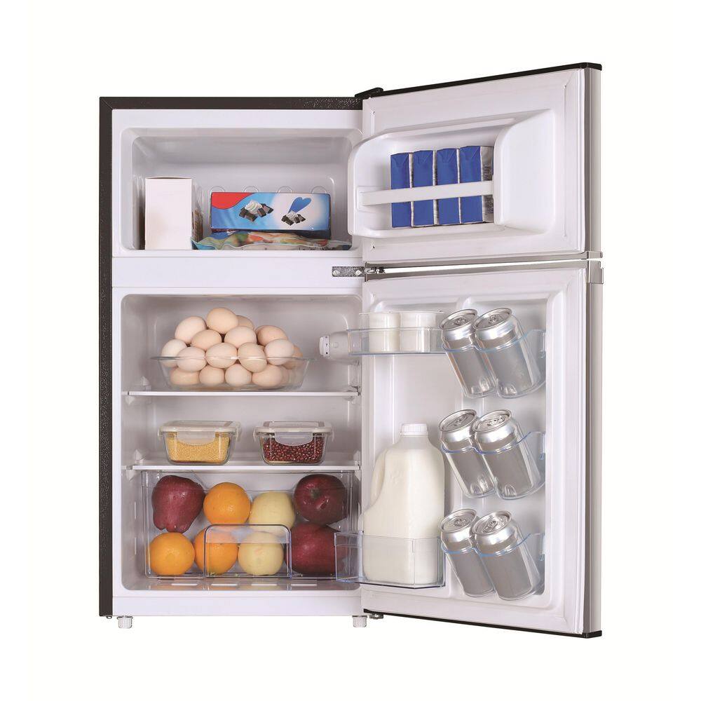 Frigidaire EFR391 3.2 cu. ft. Retro 2-Door Mini Refrigerator in Platinum Design with Top Freezer3