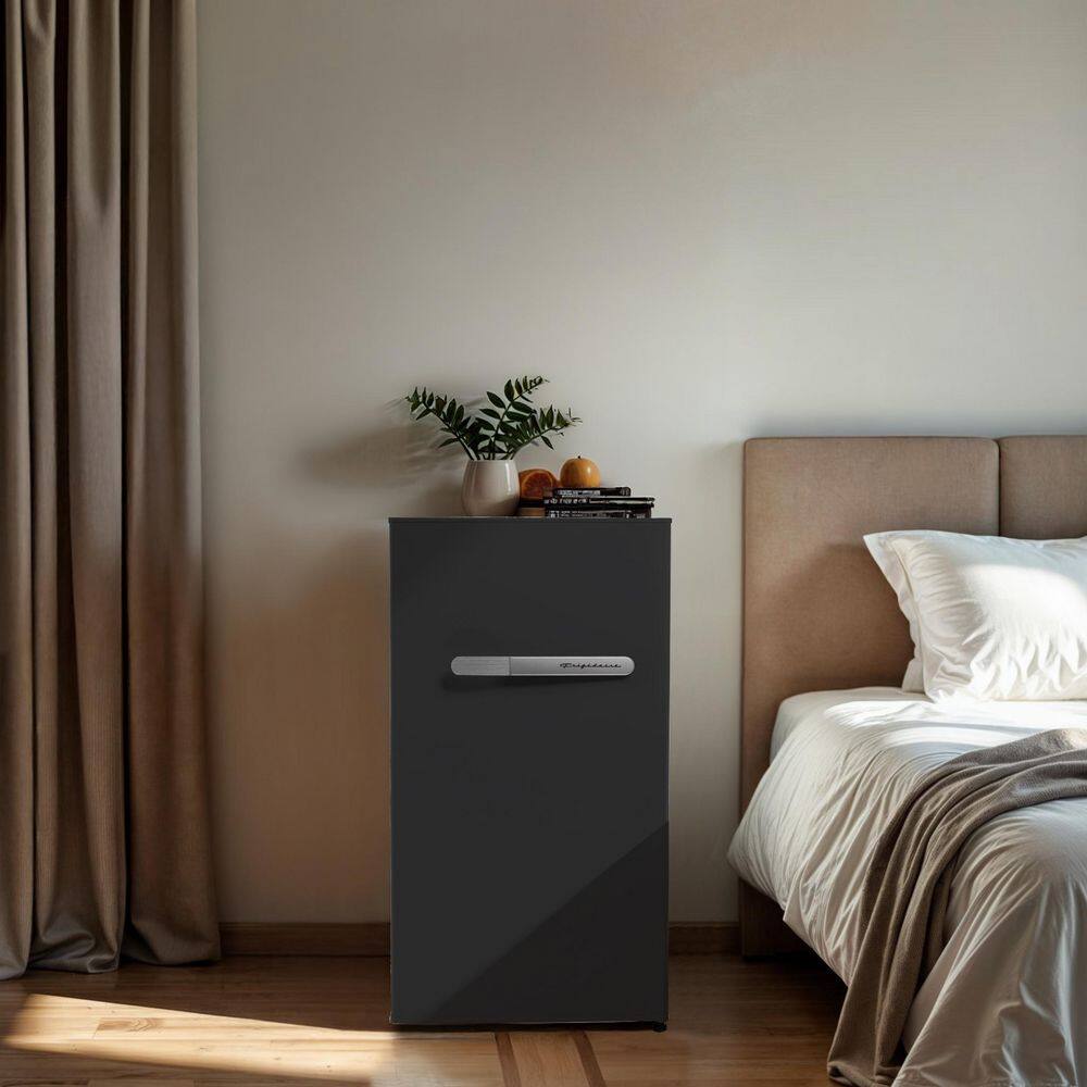 Frigidaire EFR397-BLACK-6COM 3.2 cu. ft. Retro Mini Refrigerator with Side Bottle Opener in Black0