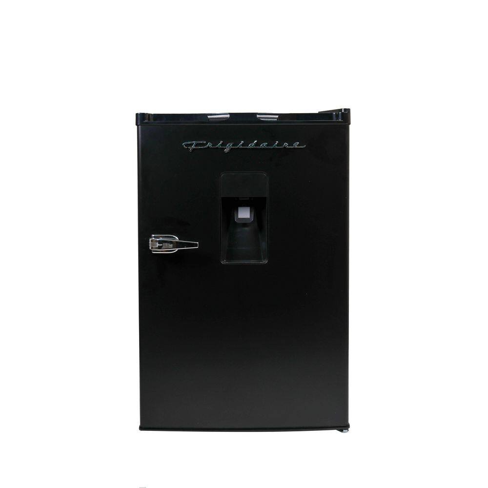 Frigidaire EFR494-BLACK 21.7 in. 4.5 cu. ft Retro Mini Refrigerator in Black with Built-in Water Dispenser Frigidaire EFR494-BLACK 21.7 in. 4.5 cu. ft Retro Mini Refrigerator in Black with Built-in Water Dispenser