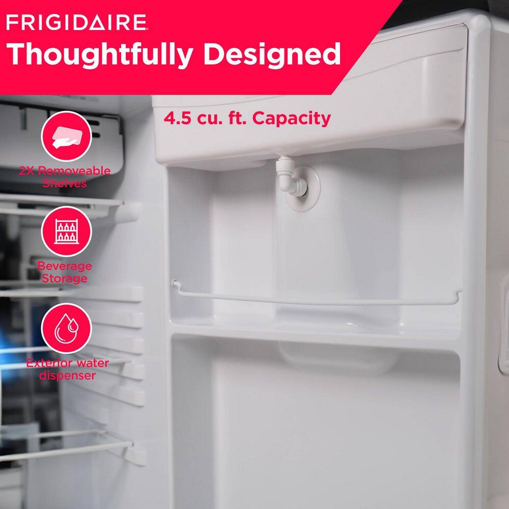 Frigidaire EFR494-BLACK 21.7 in. 4.5 cu. ft Retro Mini Refrigerator in Black with Built-in Water Dispenser0