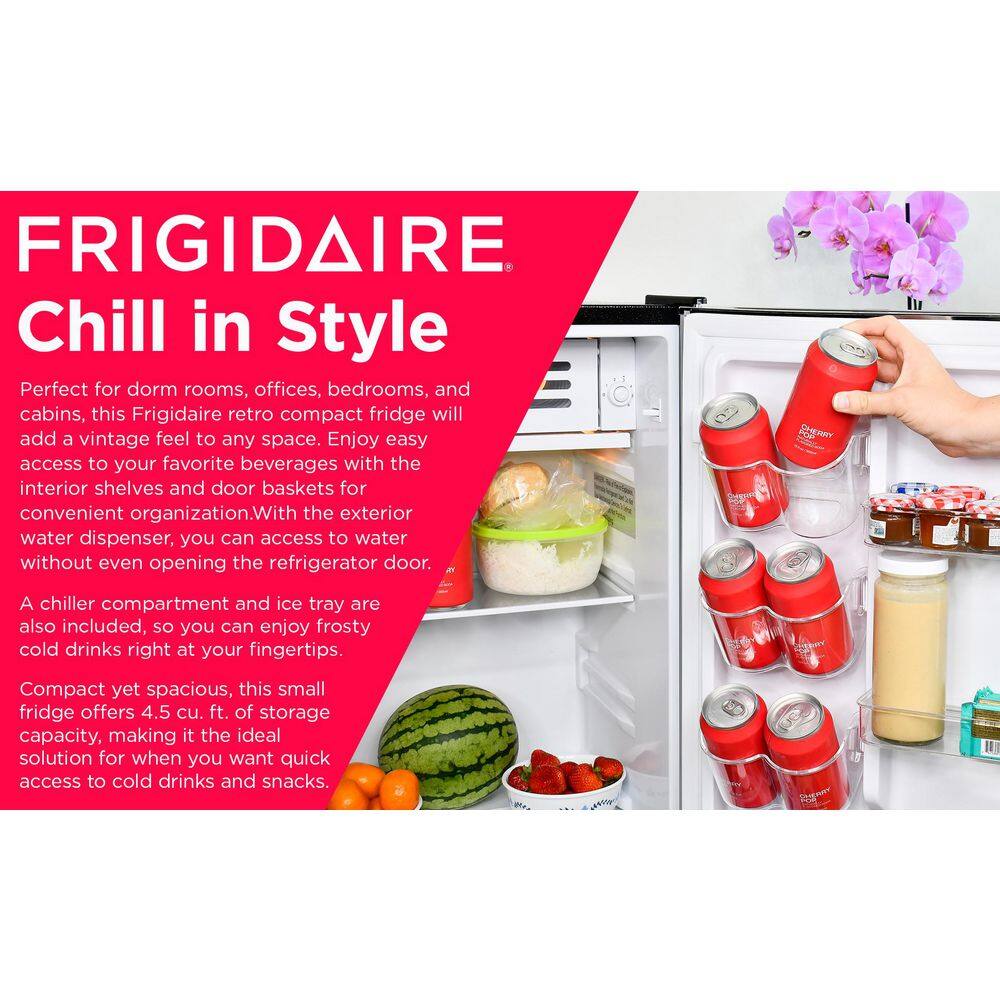 Frigidaire EFR494-BLACK 21.7 in. 4.5 cu. ft Retro Mini Refrigerator in Black with Built-in Water Dispenser2