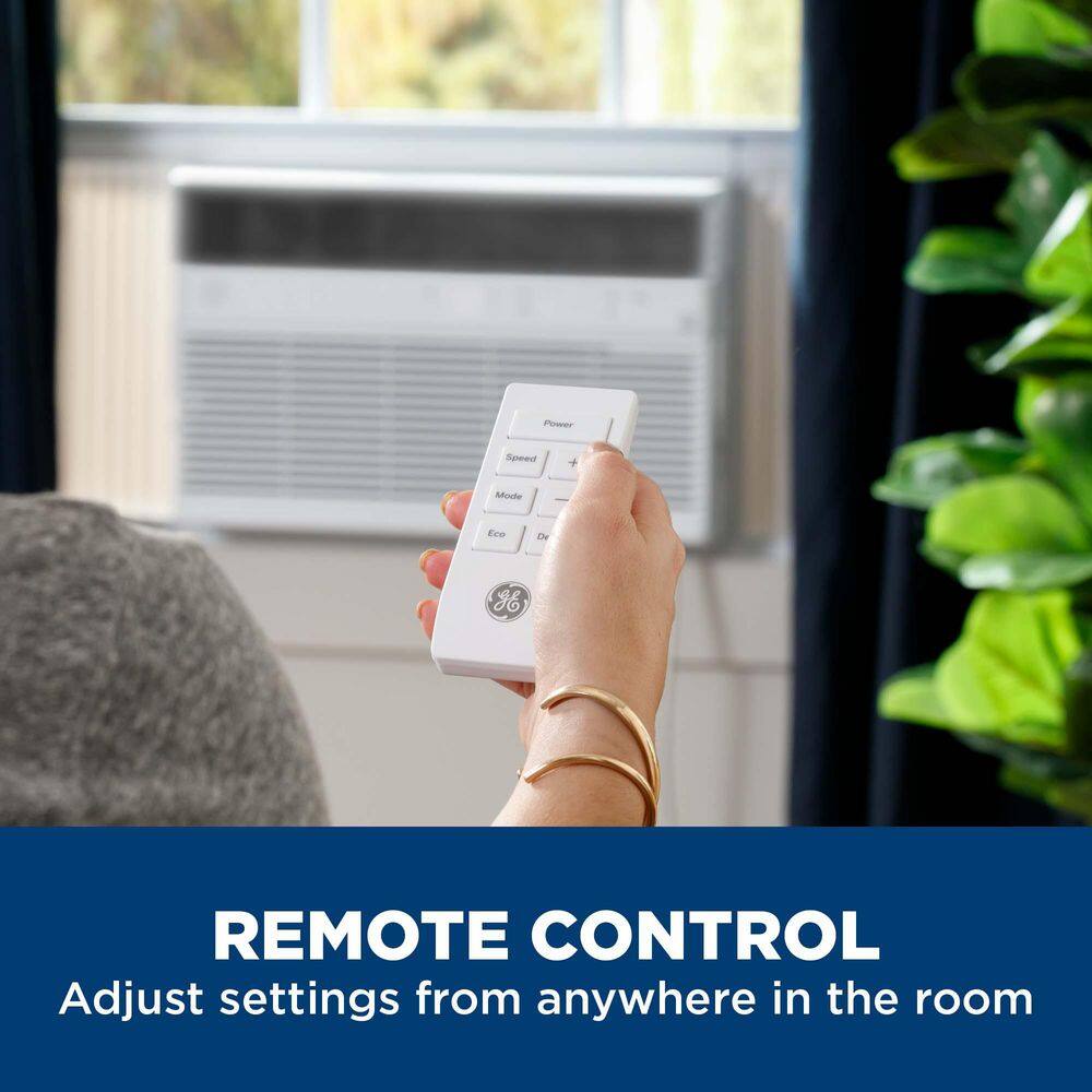 GE AWCS08WWT 8,000 BTU 115-Volt Smart Window Air Conditioner for 350 Sq. Ft. in White with Wi-Fi and Remote0