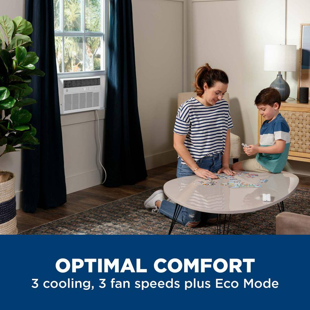 GE AWCS08WWT 8,000 BTU 115-Volt Smart Window Air Conditioner for 350 Sq. Ft. in White with Wi-Fi and Remote1
