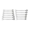 GEARWRENCH 86627 Metric 12-Point 90-Tooth Reversible Ratcheting Wrench Set with Rack (12-Piece)