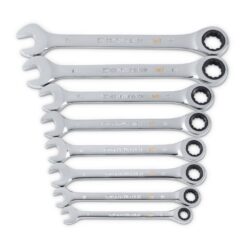 GEARWRENCH 86695-06 SAE 90-Tooth Combination Ratcheting Wrench Tool Set with Tray (8-Piece)