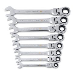 GEARWRENCH 86795 90-Tooth SAE Ratcheting Flex-Head Combination Wrench Set with Tray (8-Piece)