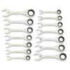 GEARWRENCH 86859 90-Tooth 12 Point SAE/Metric Stubby Ratcheting Combination Wrench Set (14-Piece)