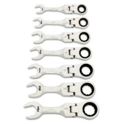 GEARWRENCH 86878 90-Tooth 12 Point SAE Stubby Flex Ratcheting Combination Wrench Set (7-Piece)