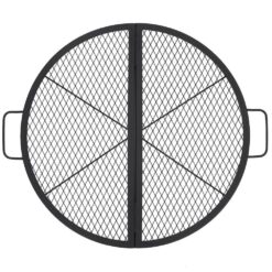 Garvee 36 in. Foldable Round Cooking Grate for Fire Pit, Cross-Marks Campfire Grill Grate with Handle