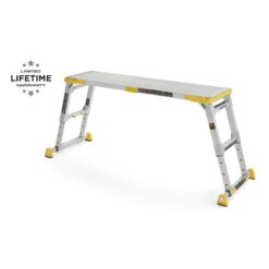 Gorilla Ladders GLWP-55A-2 4.6 ft. x 2.5 ft. Aluminum Heavy-Duty PRO, 2 in. Slim-Fold Work Platform, 4-Adjustable Heights, 375 lbs. Load Capacity