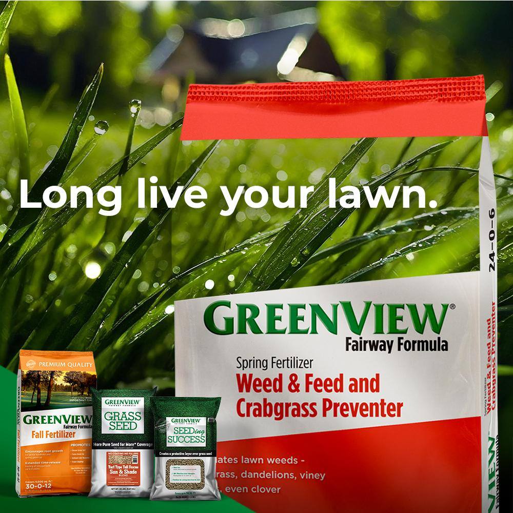 GreenView 2129193 36 lbs. Fairway Formula Spring Fertilizer Weed and Feed and Crabgrass Preventer, Covers 10,000 sq. ft. (24-0-6)8