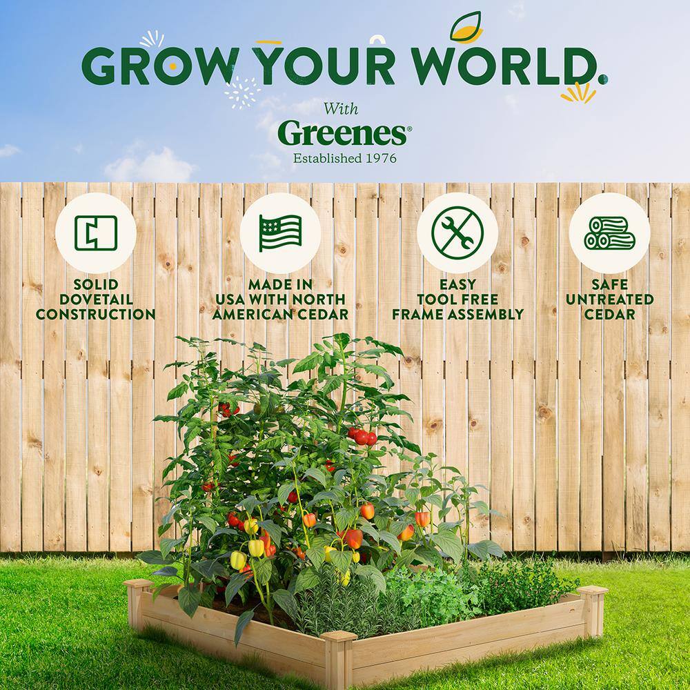 Greenes Fence RC 4C4 4 ft. x 4 ft. x 7 in. Original Cedar Raised Garden Bed0