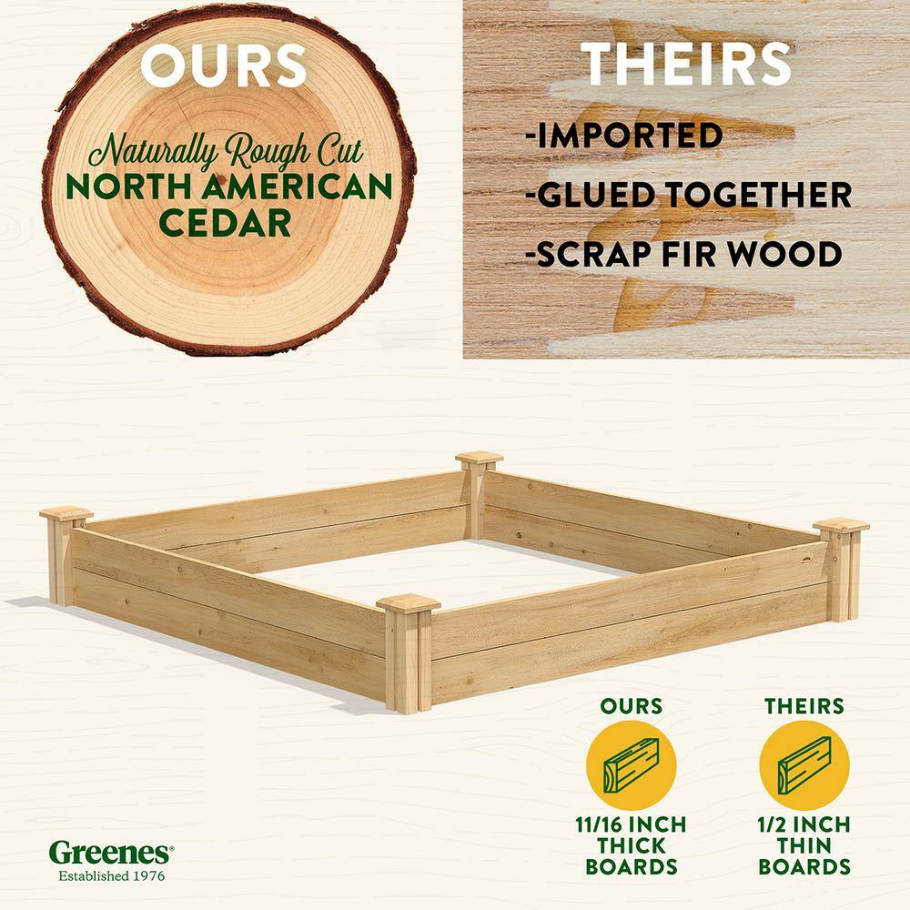 Greenes Fence RC 4C4 4 ft. x 4 ft. x 7 in. Original Cedar Raised Garden Bed2