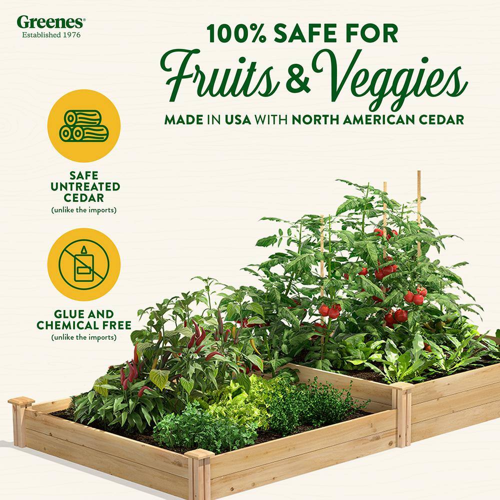 Greenes Fence RC 4C8T2 4 ft. x 8 ft. x 10.5 in. Original Cedar Raised Garden Bed4