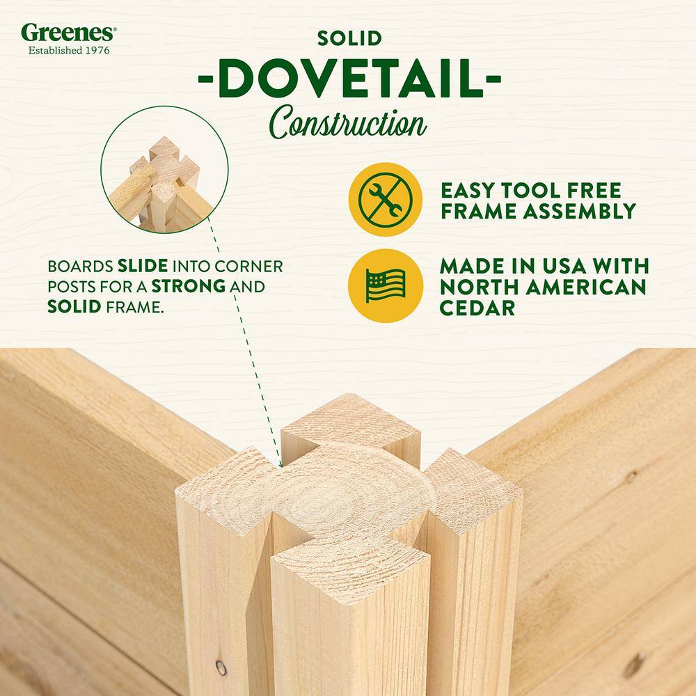 Greenes Fence RC 4C8T2 4 ft. x 8 ft. x 10.5 in. Original Cedar Raised Garden Bed6