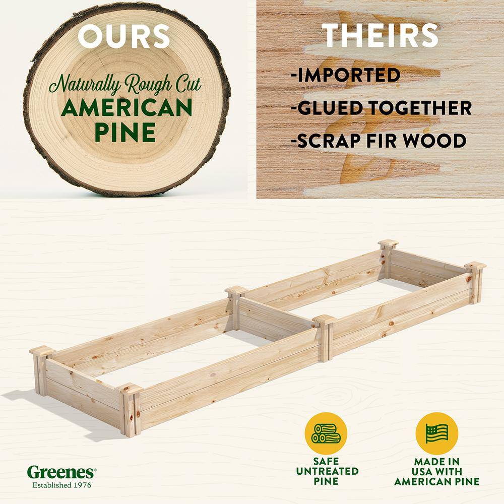 Greenes Fence RCP24967 2 ft. x 8 ft. x 7 in. Original Pine Raised Garden Bed1