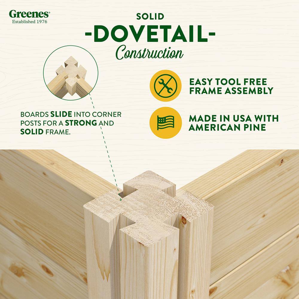 Greenes Fence RCP24967 2 ft. x 8 ft. x 7 in. Original Pine Raised Garden Bed6