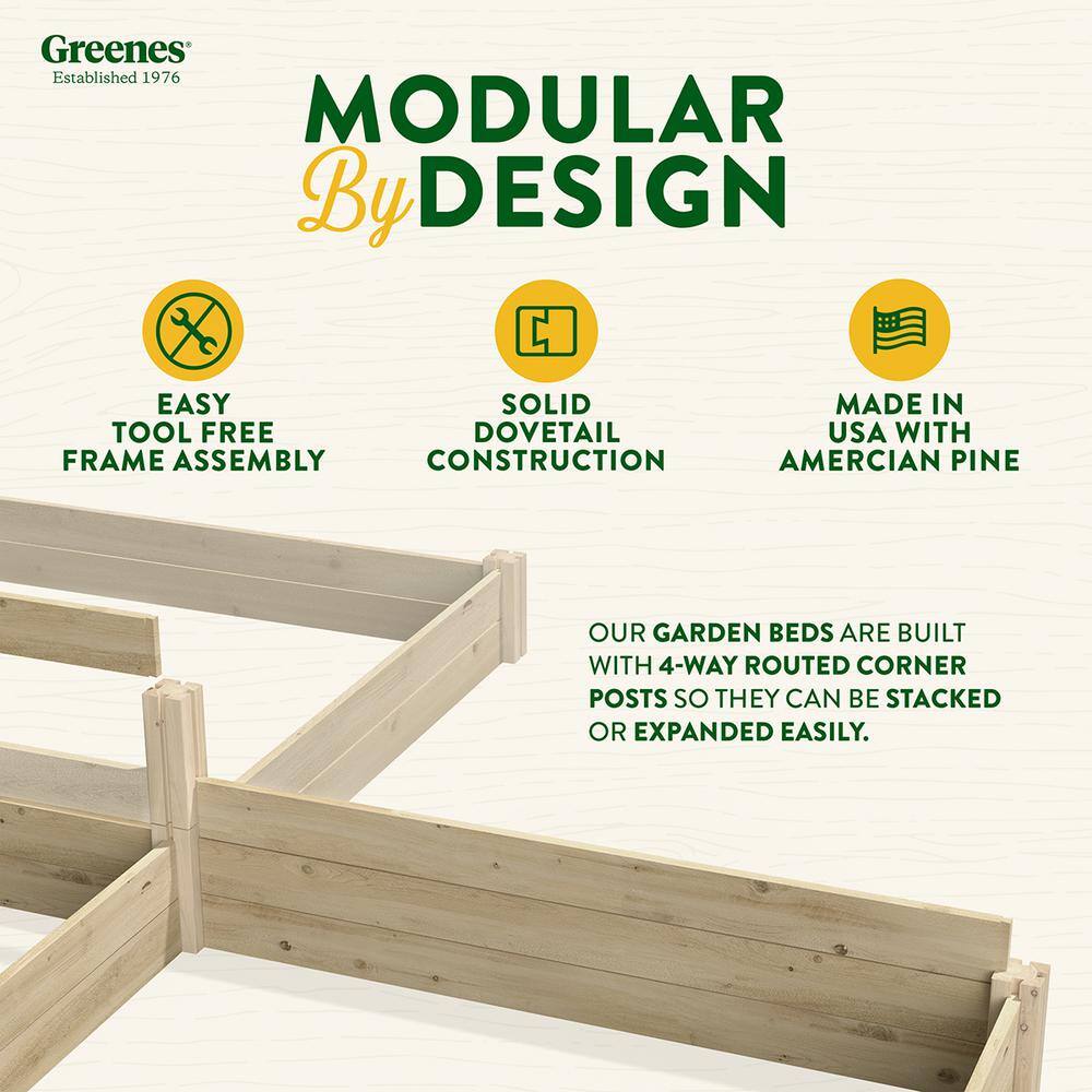Greenes Fence RCP24967 2 ft. x 8 ft. x 7 in. Original Pine Raised Garden Bed7