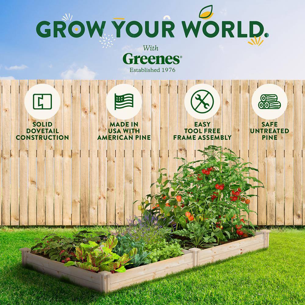 Greenes Fence RCP48967 4 ft. x 8 ft. x 7 in. Original Pine Raised Garden Bed0