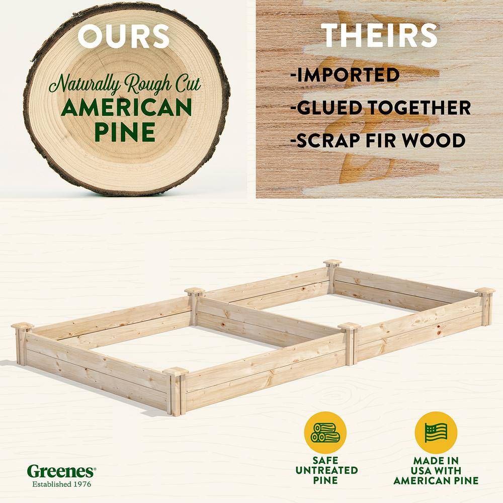Greenes Fence RCP48967 4 ft. x 8 ft. x 7 in. Original Pine Raised Garden Bed2