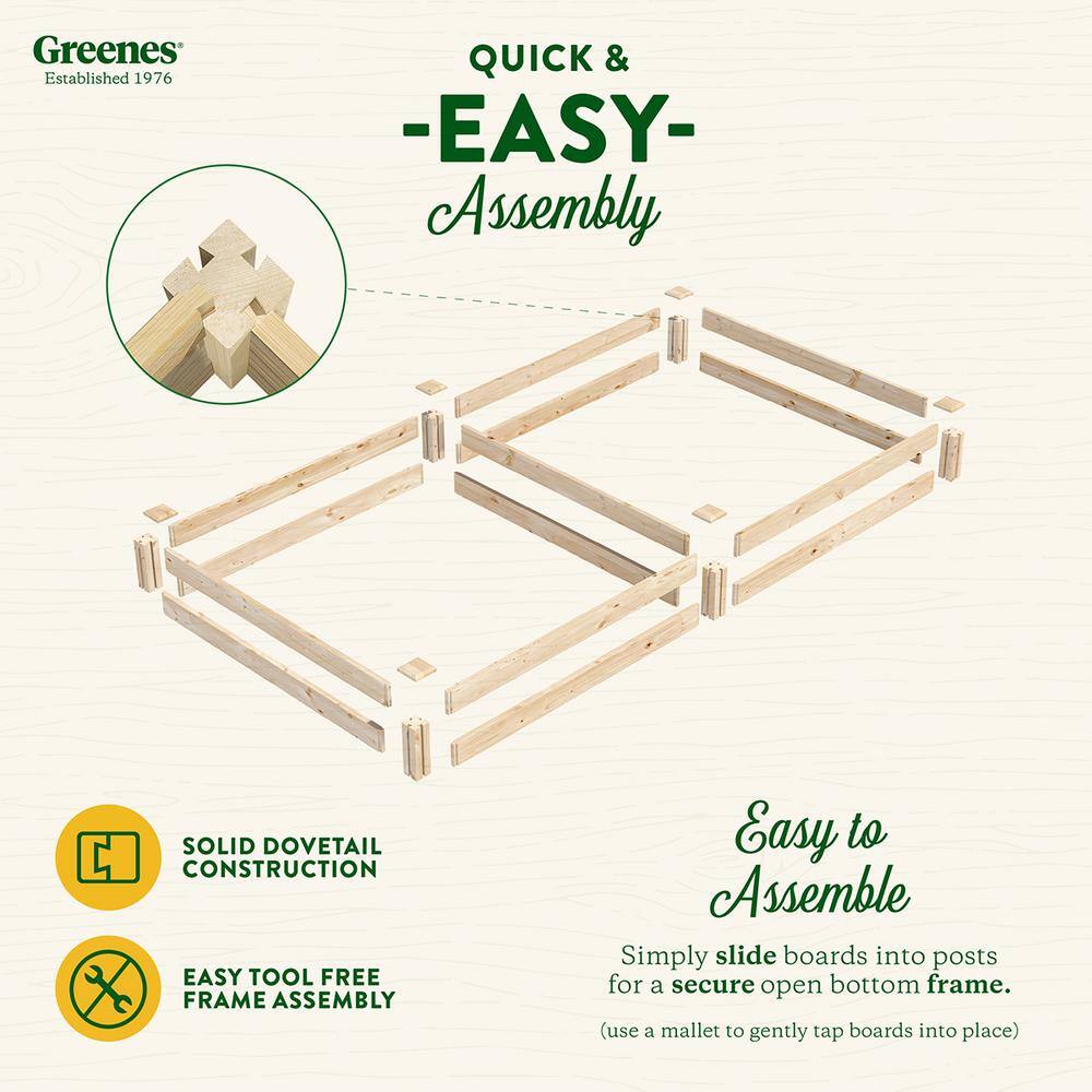 Greenes Fence RCP48967 4 ft. x 8 ft. x 7 in. Original Pine Raised Garden Bed3