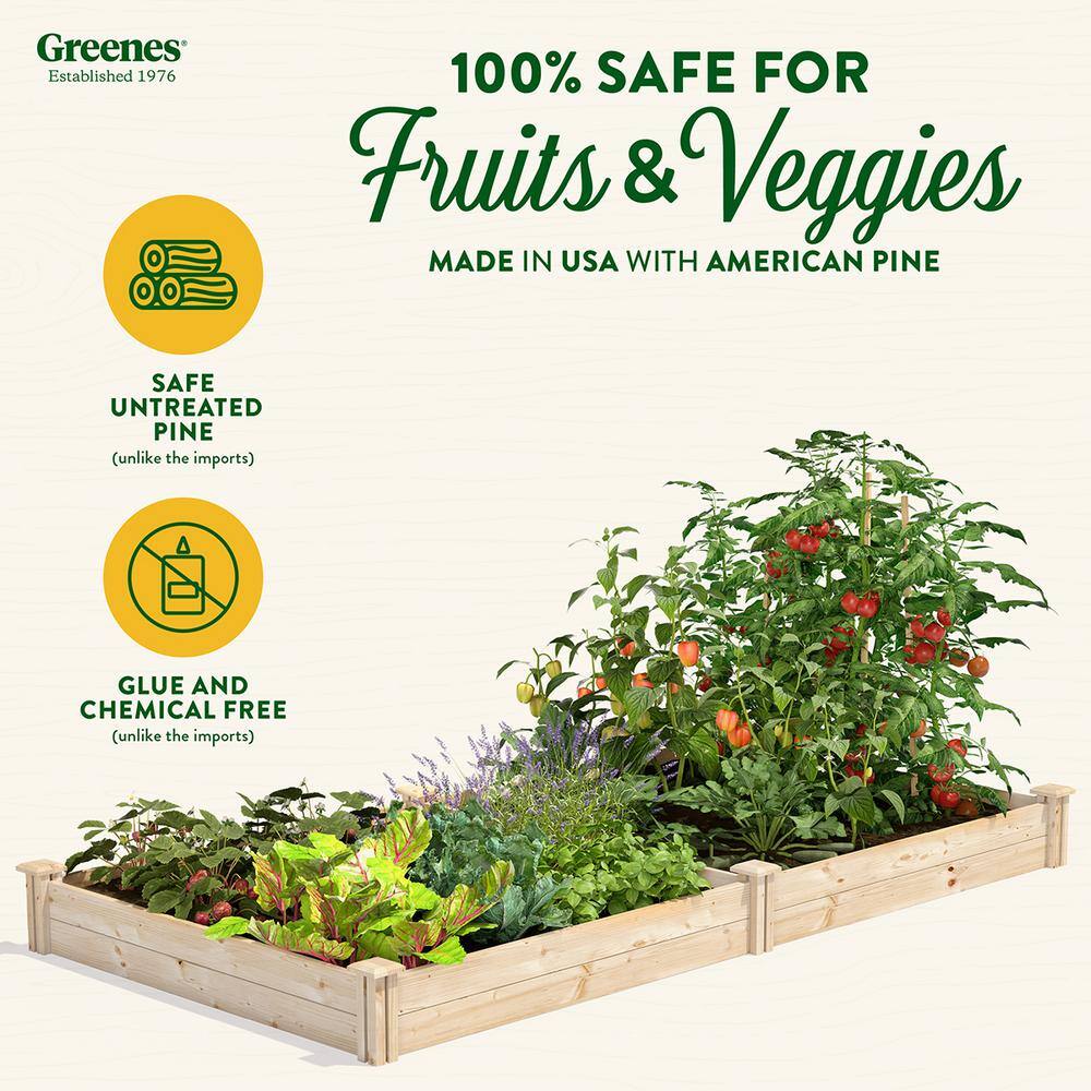 Greenes Fence RCP48967 4 ft. x 8 ft. x 7 in. Original Pine Raised Garden Bed4
