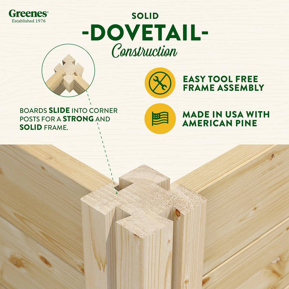 Greenes Fence RCP48967 4 ft. x 8 ft. x 7 in. Original Pine Raised Garden Bed5