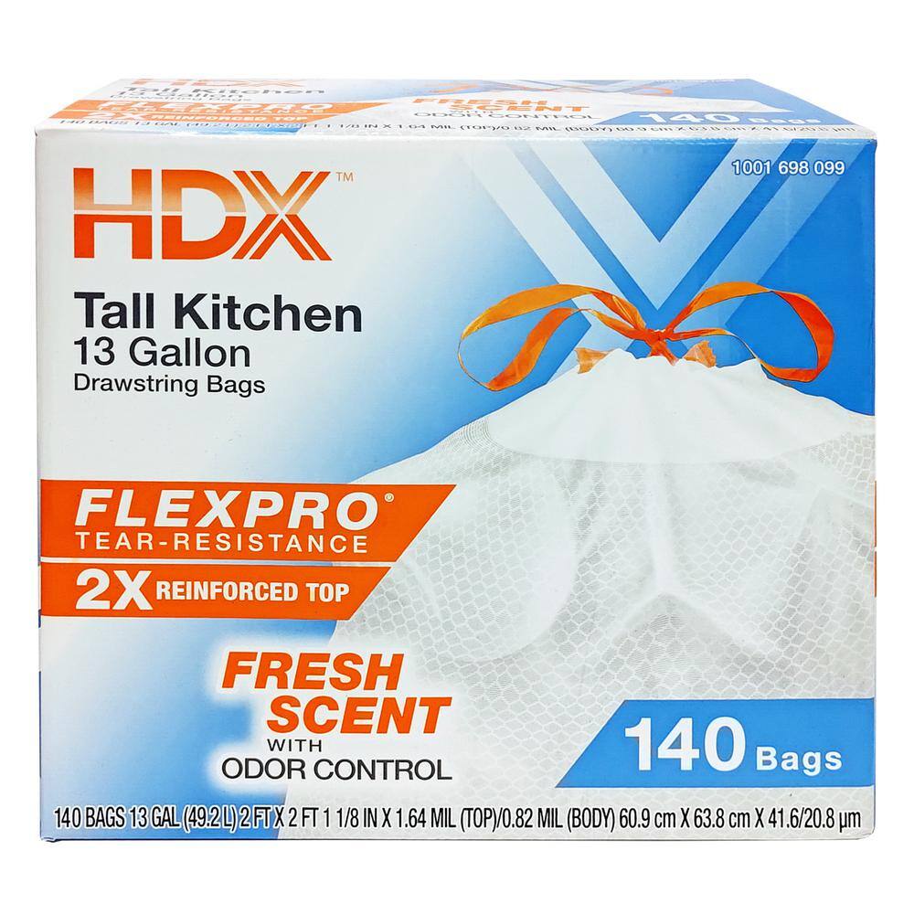 HDX FlexPro 13 Gallon Reinforced Top Fresh Scent Tall Kitchen Trash Bag (560-Count)11