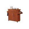 HODEDAH Cherry Kitchen Island with Spice Rack and Towel Holder