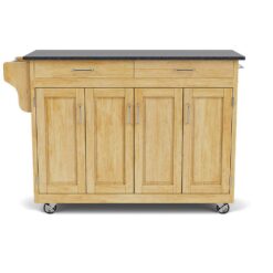 HOMESTYLES 9200-1014 Create-a-Cart Natural Kitchen Cart with Black Granite Top