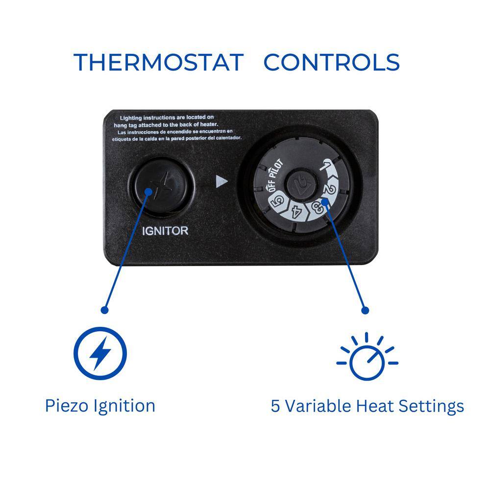 HearthSense 171101 30,000 BTU Vent Free Dual Fuel (NG or LP) Blue Flame Heater with Base Feet - T-Stat Control14