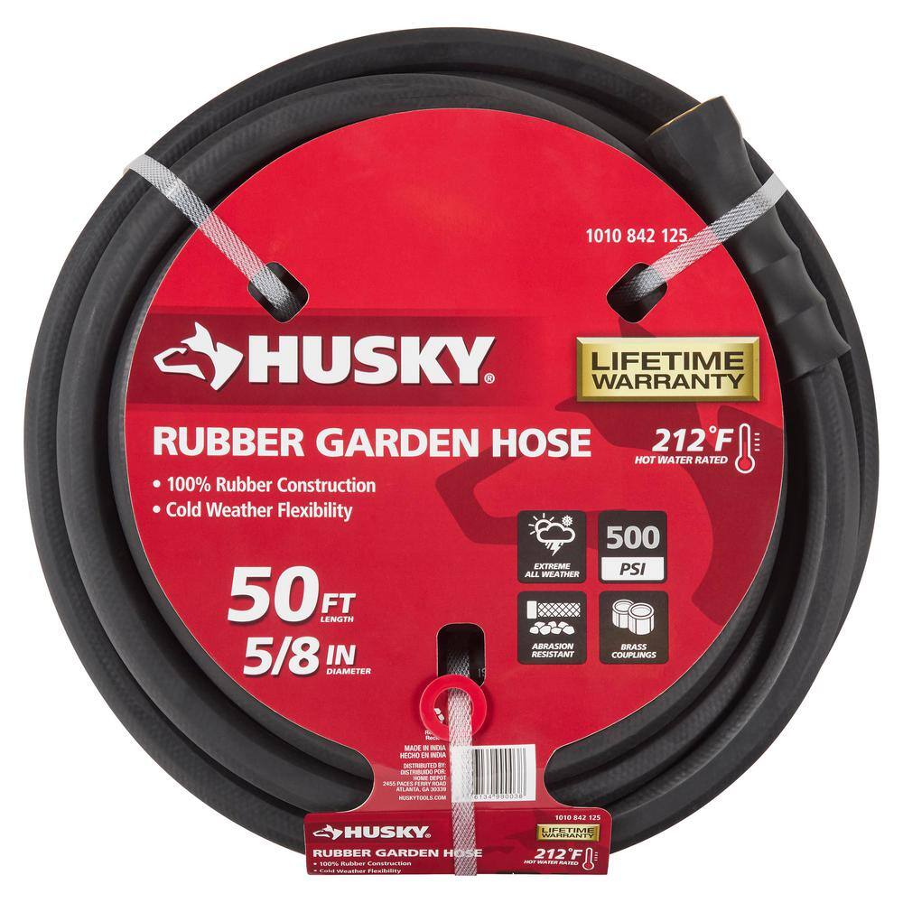 Husky BS5850-THD 5 8 in. x 50 ft. Heavy-Duty Rubber Water Hose Husky BS5850-THD 5/8 in. x 50 ft. Heavy-Duty Rubber Water Hose