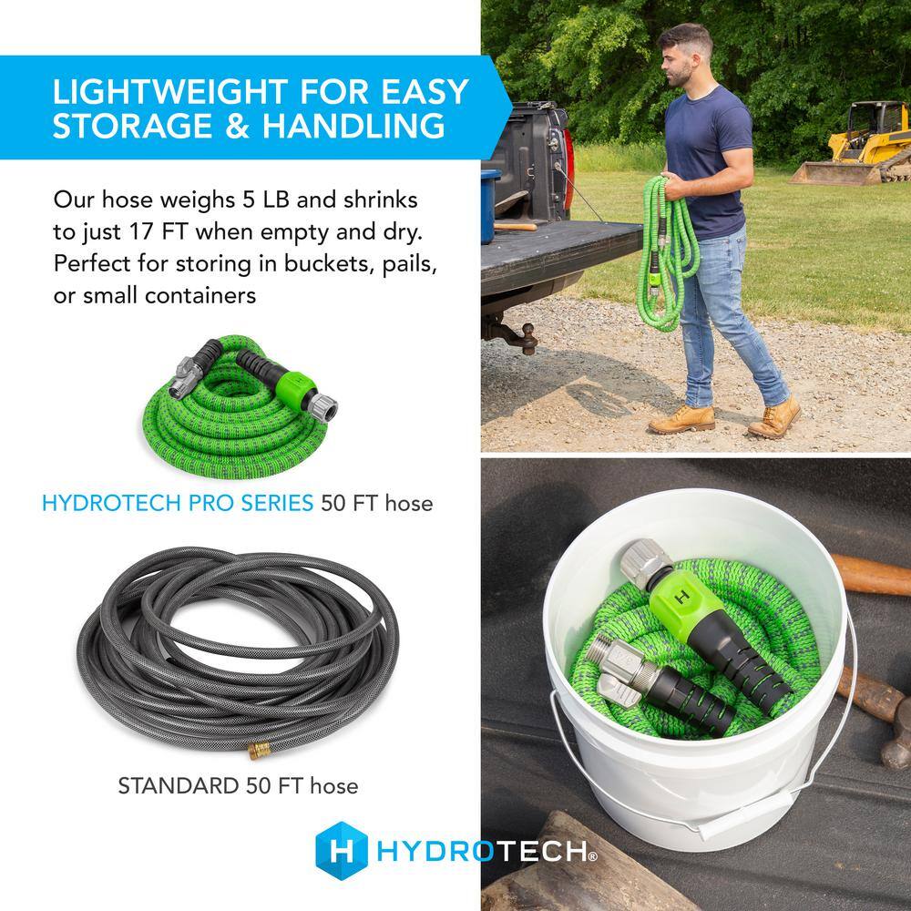 Hydrotech 5558C3 Pro Series 3 4 in. Diameter x 50 ft. Expandable Garden Water Hose5