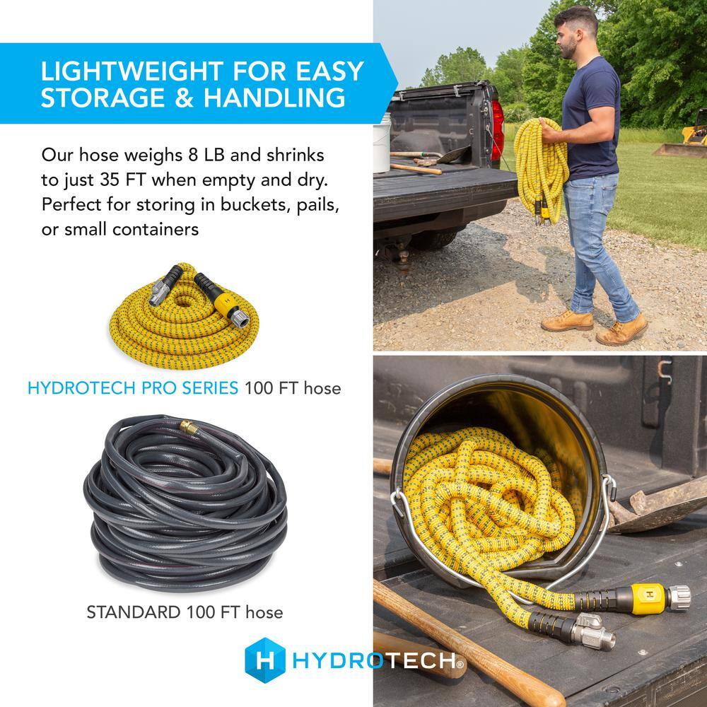 Hydrotech 5560C3 Pro Series 3 4 in. Diameter x 100 ft. Expandable Garden Water Hose5