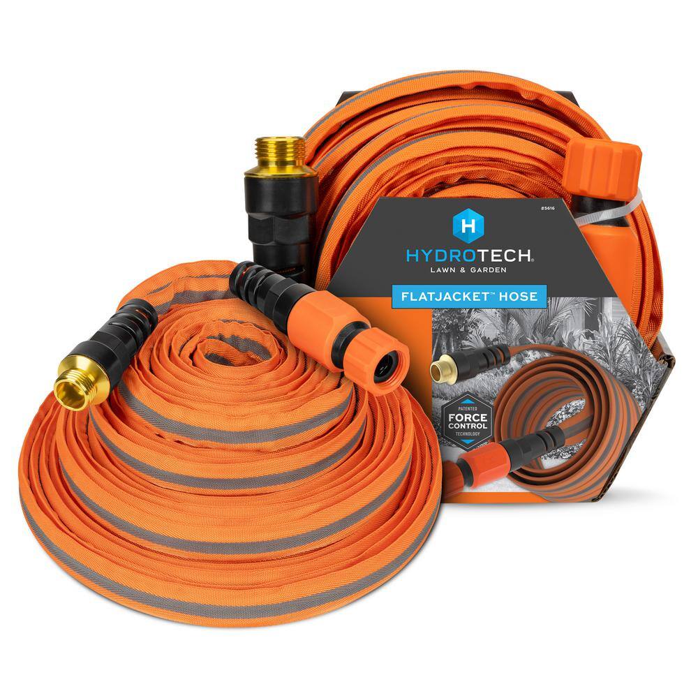 Hydrotech 5616C3 5 8 in. Dia x 75 ft. Flexible FlatJacket Garden Water Hose Hydrotech 5616C3 5/8 in. Dia x 75 ft. Flexible FlatJacket Garden Water Hose