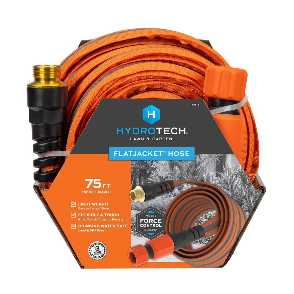 Hydrotech 5616C3 5 8 in. Dia x 75 ft. Flexible FlatJacket Garden Water Hose11