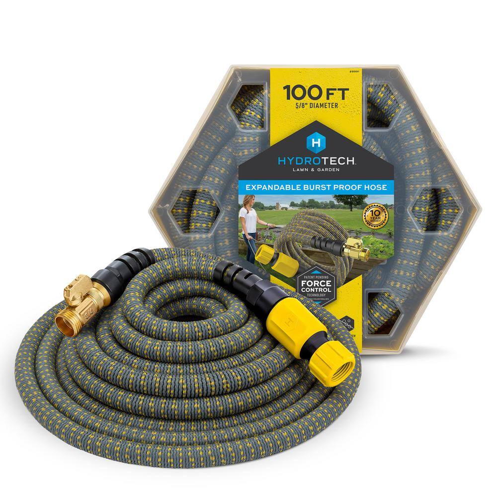 Hydrotech 8991 5 8 in. Dia x 100 ft. Expandable Garden Water Hose (12) Hydrotech 8991 5/8 in. Dia x 100 ft. Expandable Garden Water Hose