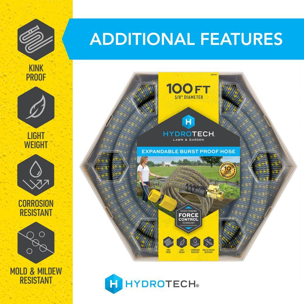 Hydrotech 8991 5 8 in. Dia x 100 ft. Expandable Garden Water Hose (2)