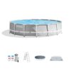 Intex 26723EH-HD 15 ft. x 42 in. Round 42 in. Metal Frame Above Ground Swimming Pool Set with Filter