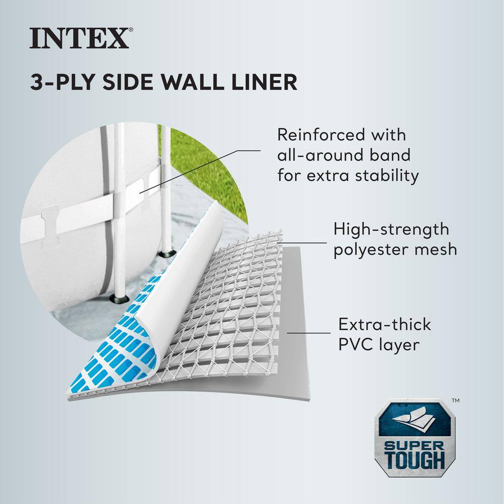 Intex 26723EH-HD 15 ft. x 42 in. Round 42 in. Metal Frame Above Ground Swimming Pool Set with Filter14
