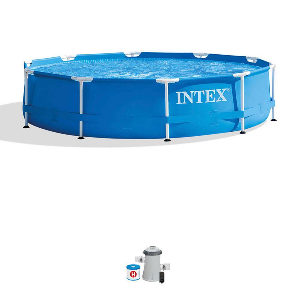 Intex 28201EH-HD 10 ft. Round x 30 in. Deep Metal Frame Soft Sided Above Ground Pool with 330 GPH Filter Pump Intex 28201EH-HD 10 ft. Round x 30 in. Deep Metal Frame Soft Sided Above Ground Pool with 330 GPH Filter Pump