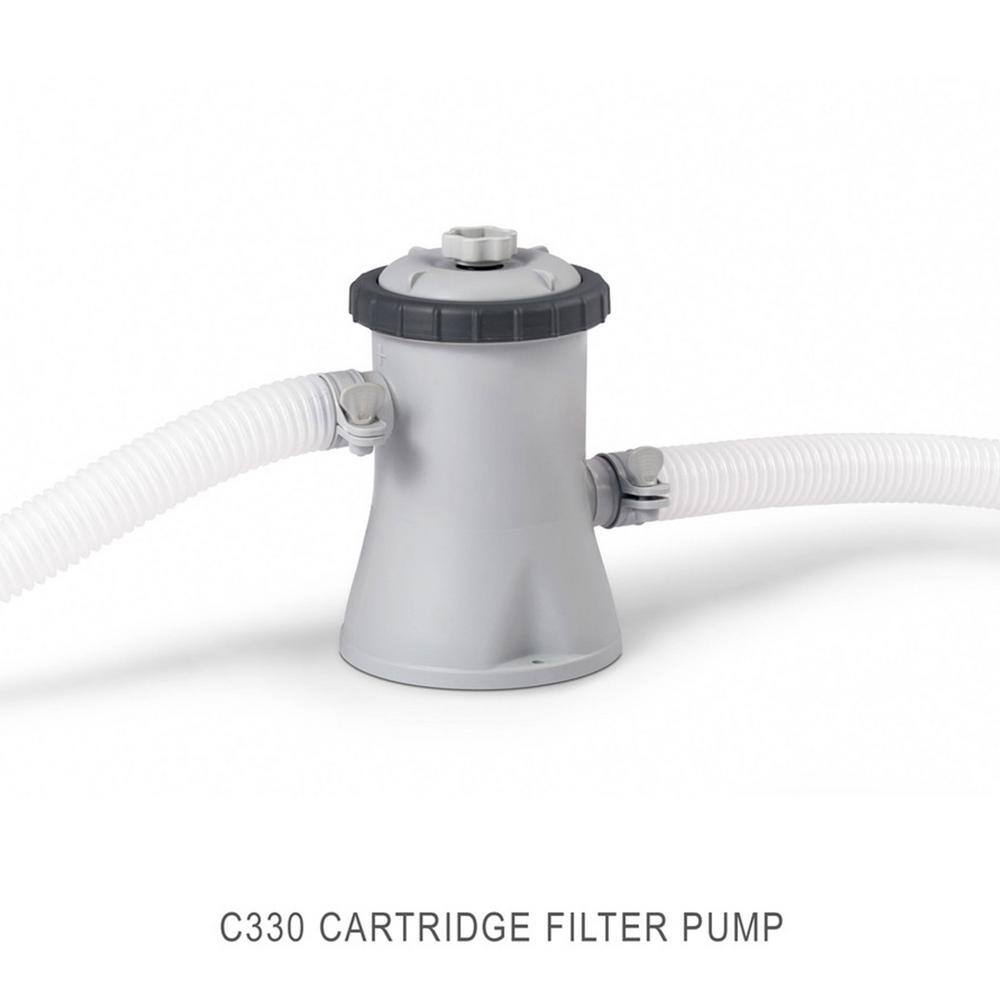 Intex 28201EH-HD 10 ft. Round x 30 in. Deep Metal Frame Soft Sided Above Ground Pool with 330 GPH Filter Pump0