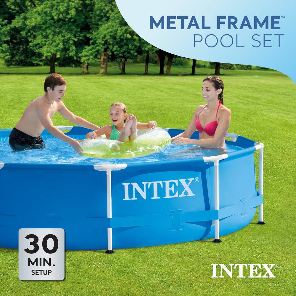 Intex 28201EH-HD 10 ft. Round x 30 in. Deep Metal Frame Soft Sided Above Ground Pool with 330 GPH Filter Pump2